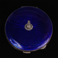 Lot 302 - A 1960's ladies silver and blue guilloche...