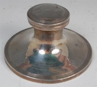 Lot 336 - A Geo. V silver capstan inkwell bearing...