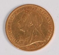Lot 157 - Great Britain, 1893 gold half sovereign, Queen...