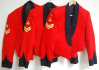 Lot 353 - Three mess jackets with crowned lyre badge and...