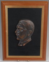 Lot 357 - A bronze portrait plaque depicting Adolf...