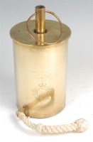 Lot 373 - A large brass shell case, converted into a...