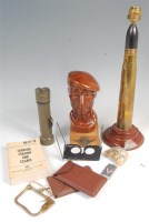 Lot 376 - A glazed ceramic bust of a paratrooper,...