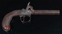 Lot 391 - A 19th century percussion pistol, the 8cm turn-...