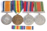 Lot 395 - A WW I British war and Victory duo, naming M -...