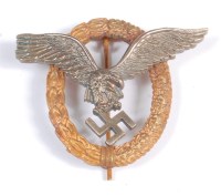 Lot 403 - A German Luftwaffe Pilots badge, impressed A...