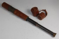 Lot 428 - A British army brass and leather clad three...