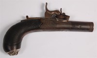 Lot 437 - A 19th century percussion pocket pistol,...