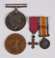 Lot 443 - A WW I British war medal, naming C.A. BAYNES,...