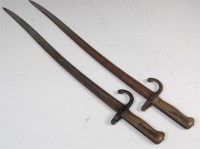 Lot 444 - A 19th century chassepot bayonet, the 57cm...