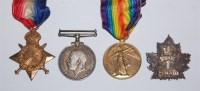 Lot 452 - A WW I trio to include 1914-15 Star, naming...