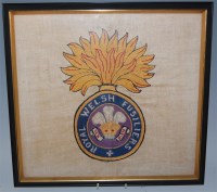 Lot 454 - A WW I period framed needlework embroidered...