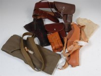 Lot 462 - A WW I period brown leather holster, together...