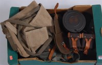 Lot 463 - A post WW II canvas rifle bag, together with...
