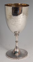 Lot 471 - An early 20th century silver trophy goblet...