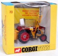Lot 1642 - Corgi Toys, 73 Massey Ferguson tractor and saw,...