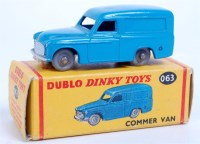 Lot 1966 - Dublo Dinky Toys, 063, Commer Van, Blue body...