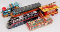 Lot 3214 - Tinplate Locomotive and Tram Group, 5 examples...