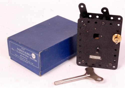Lot 3208 - Meccano, No.1 clockwork motor, comprising of...