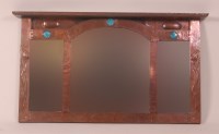 Lot 253 - An Art Nouveau copper framed triptych...