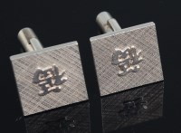 Lot 72 - A pair of 1960s sterling silver cufflinks, of...