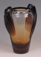 Lot 103 - A Lalique Marrakesh heavy glass vase, yellow...