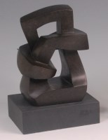 Lot 143 - A contemporary abstract bronzed composition...