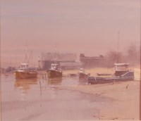 Lot 211 - Contemporary school - Moored boats on the...