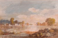 Lot 212 - Gordon Davey - The boating lake, watercolour...