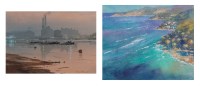 Lot 226 - Dennis Pannett (b.1939) - Lights at dusk,...