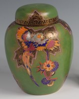 Lot 18 - An Art Deco Crown Devon pottery ginger jar and...