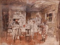 Lot 245 - Mid-20th century school - Interior dining...