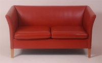 Lot 260 - A 1960s Danish beech framed two seater sofa,...