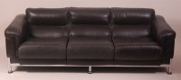 Lot 283 - A 1960s Danish chrome framed and brown leather...