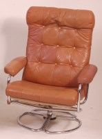 Lot 288 - A Danish 1960s tubular chrome framed swivel...