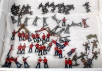 Lot 1295 - Lead and hollowcast military figure group, 70+...