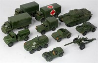 Lot 1904 - Dinky Toys, playworn military group, 11 models...