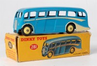 Lot 1934 - Dinky Toys, 281 Luxury Coach, mid-blue body...