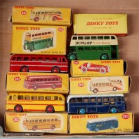 Lot 1936 - Dinky Toys playworn bus and empty box group to...
