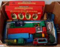 Lot 2587 - Mixed playworn diecast and figure group,...