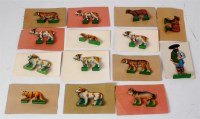 Lot 3108 - German tinplate flats animal and figure group,...