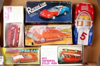 Lot 3158 - 5 tinplate cars with friction motors from the...