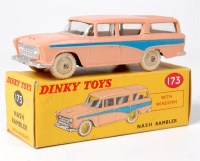 Lot 1930 - Dinky Toys, 173 Nash Rambler, pink body, blue...