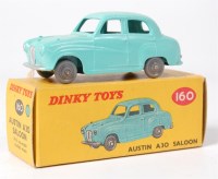 Lot 1933 - Dinky Toys, 160 Austin A30 saloon, turquoise...
