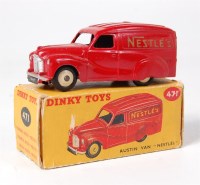 Lot 1943 - Dinky Toys, 471 Austin A40 Nestle van, dark...