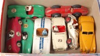 Lot 1989 - Dinky Toys, playworn racing car and saloon...