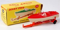 Lot 2022 - Dinky Toys, 796 Healey sports boat on trailer,...
