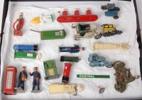 Lot 2038 - Small collection of various white metal, lead...