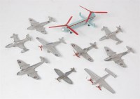 Lot 2045 - 10 Dinky Toys aircraft, all loose and slightly...