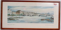 Lot 5 - Railway carriage print London Waterloo Bridge...